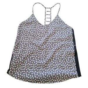 Lululemon Breezy Singlet Ladder Back Tank Top Gray Geometric Size 6